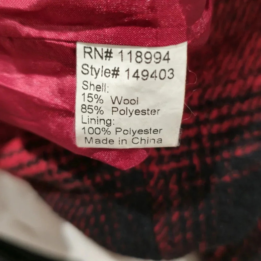 Piko 1988 Red Black Tartan Buffalo Plaid Checkered Shift Mini Dress Size Small - Picture 5 of 10